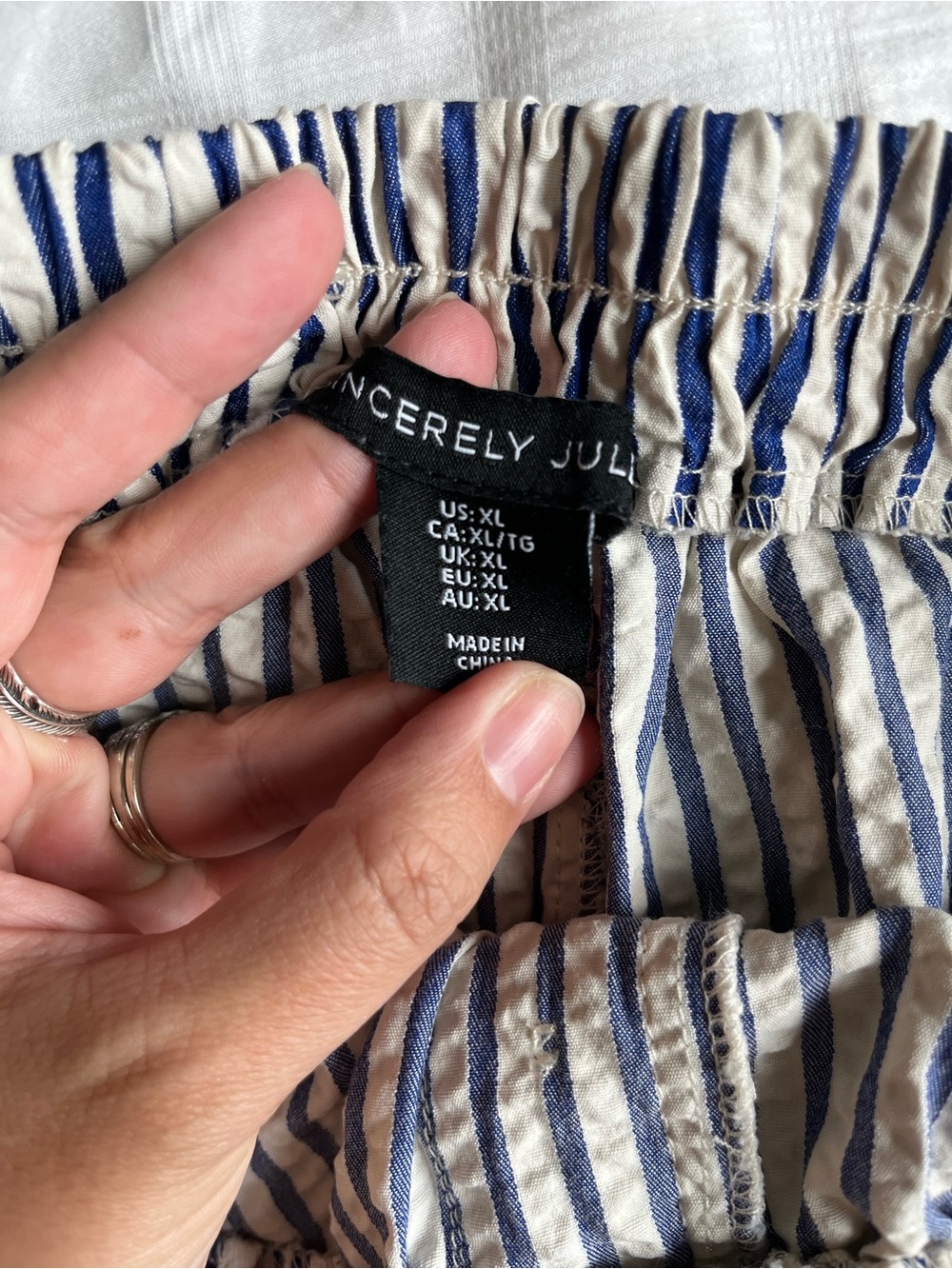 Sincerely Jules Blue & White Striped Elastic-Waist Boxer short set - Picture 5 of 9